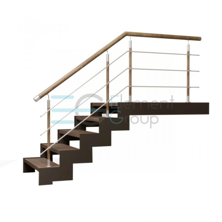 Комбинированное ограждение из нержавейки и дерева